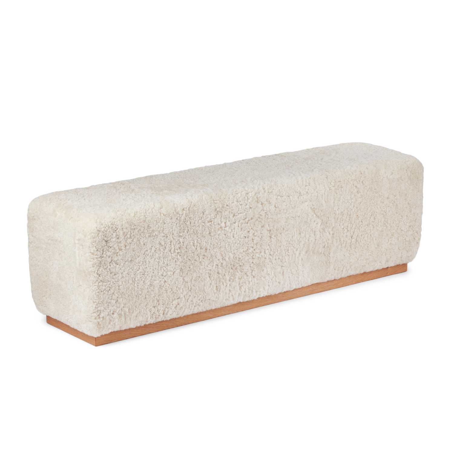 Bergen Wool Sheepskin Bench - Pearl