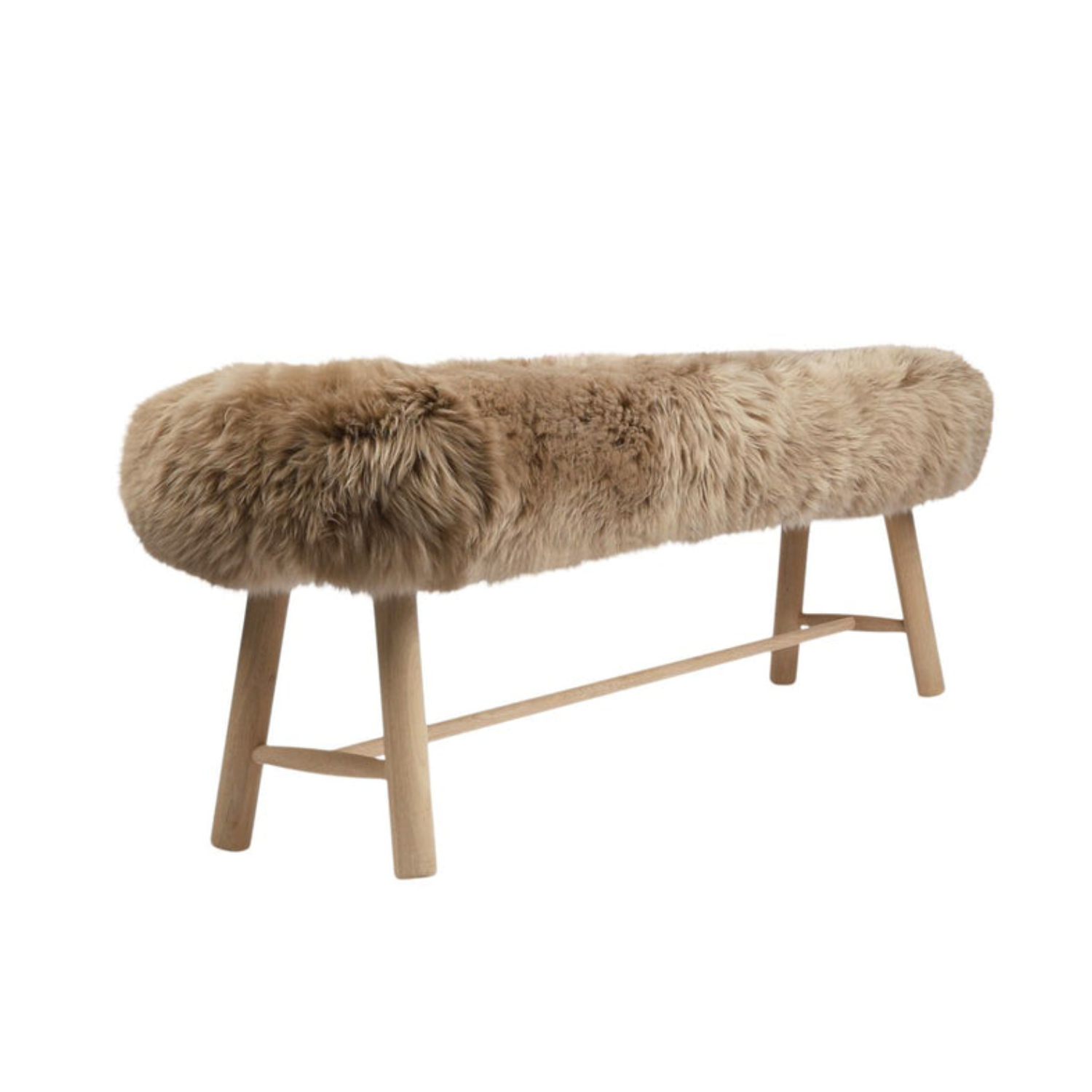 Aarhus Wool Sheepskin Bench - Taupe