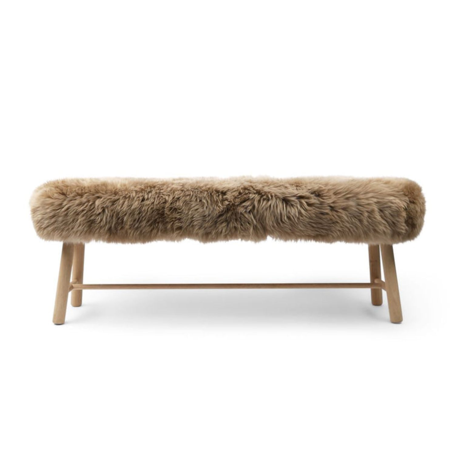 Aarhus Wool Sheepskin Bench - Taupe