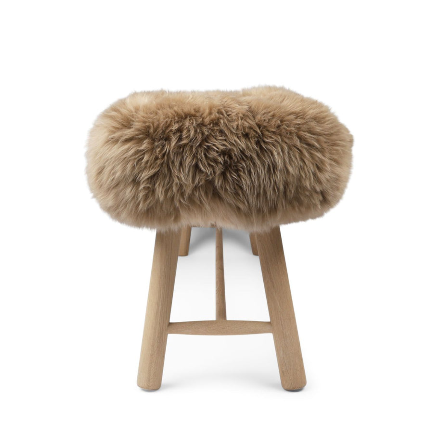Aarhus Wool Sheepskin Bench - Taupe