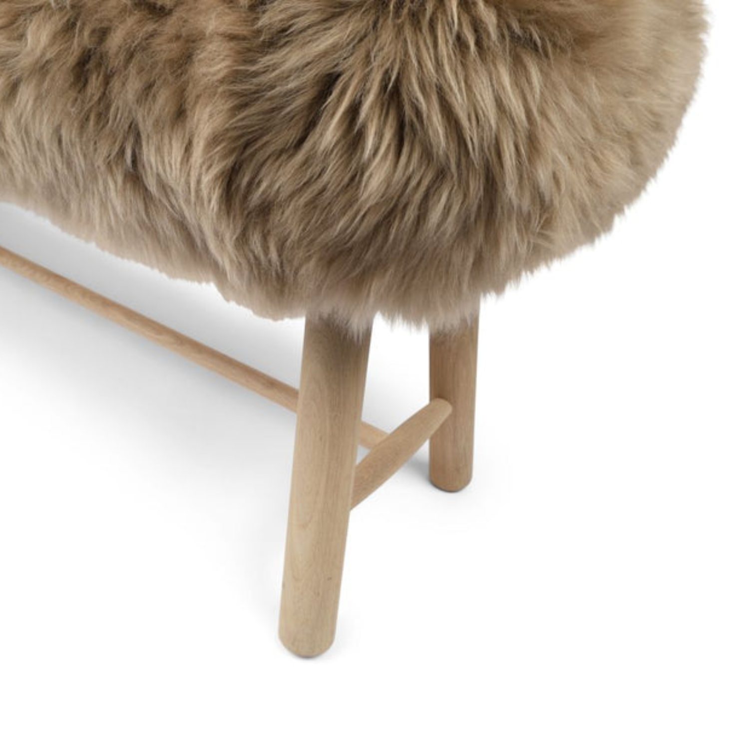 Aarhus Wool Sheepskin Bench - Taupe