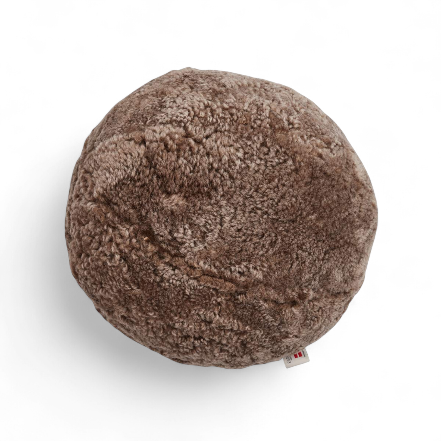 Oslo Orbit Sheepskin Toss Pillow - Deep Taupe