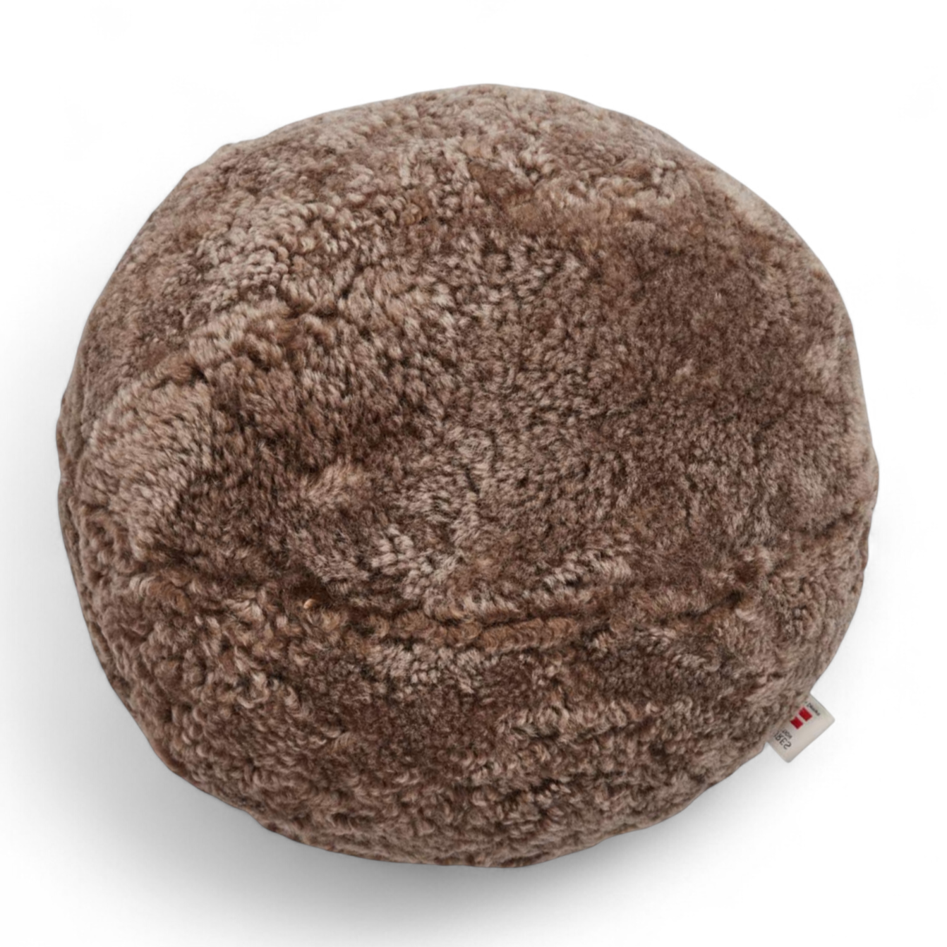 Oslo Orbit Sheepskin Toss Pillow - Deep Taupe