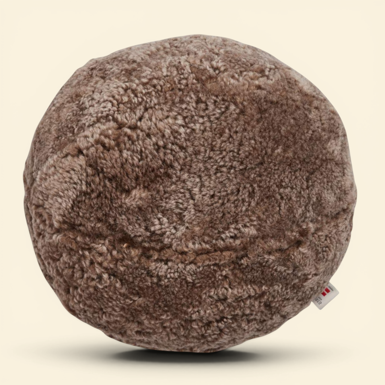 Oslo Orbit Sheepskin Toss Pillow - Deep Taupe