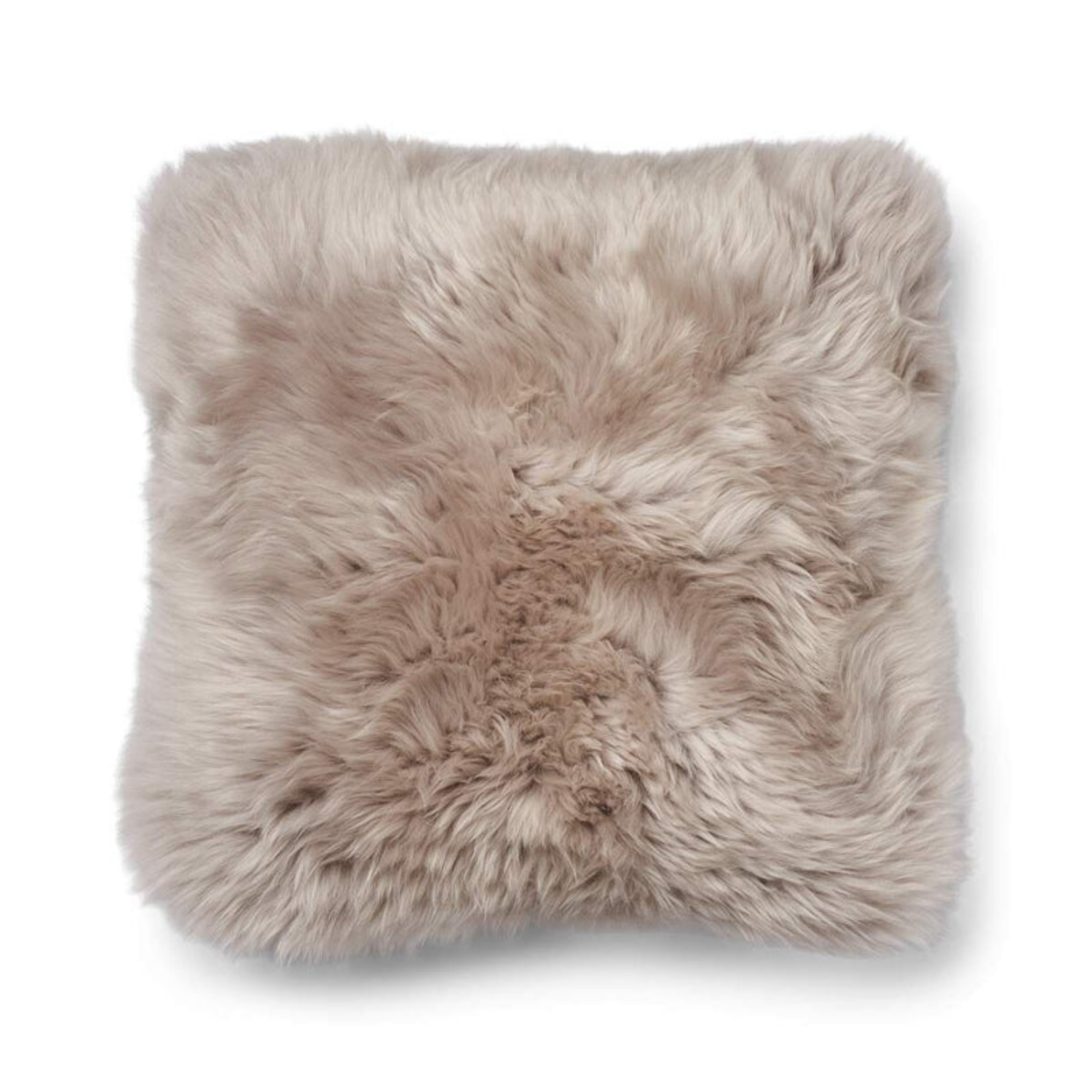 Astrid Reversible Sheepskin Long-Wool Toss Pillow - Beige/Linen