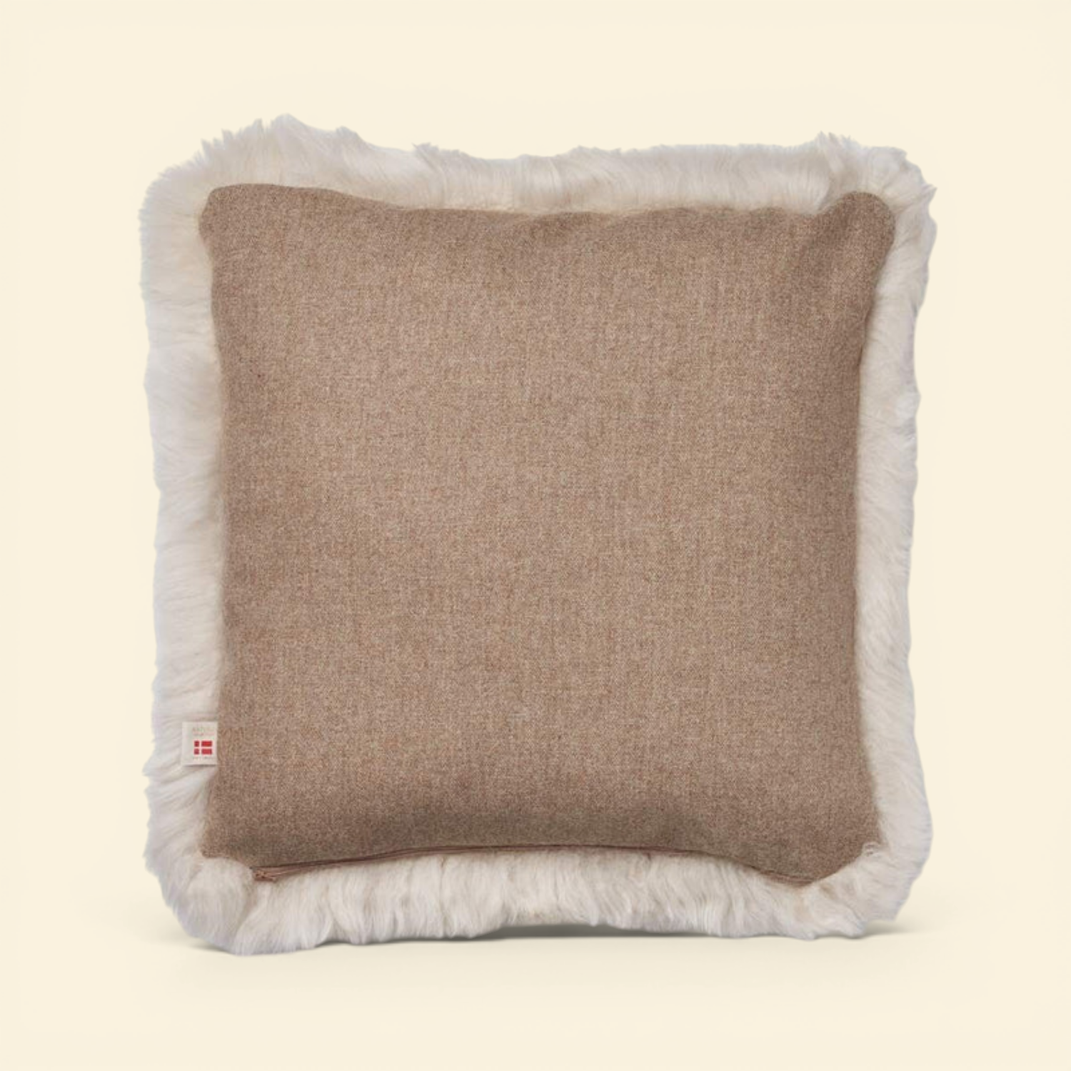 Astrid Reversible Sheepskin Long-Wool Toss Pillow - Beige/Linen