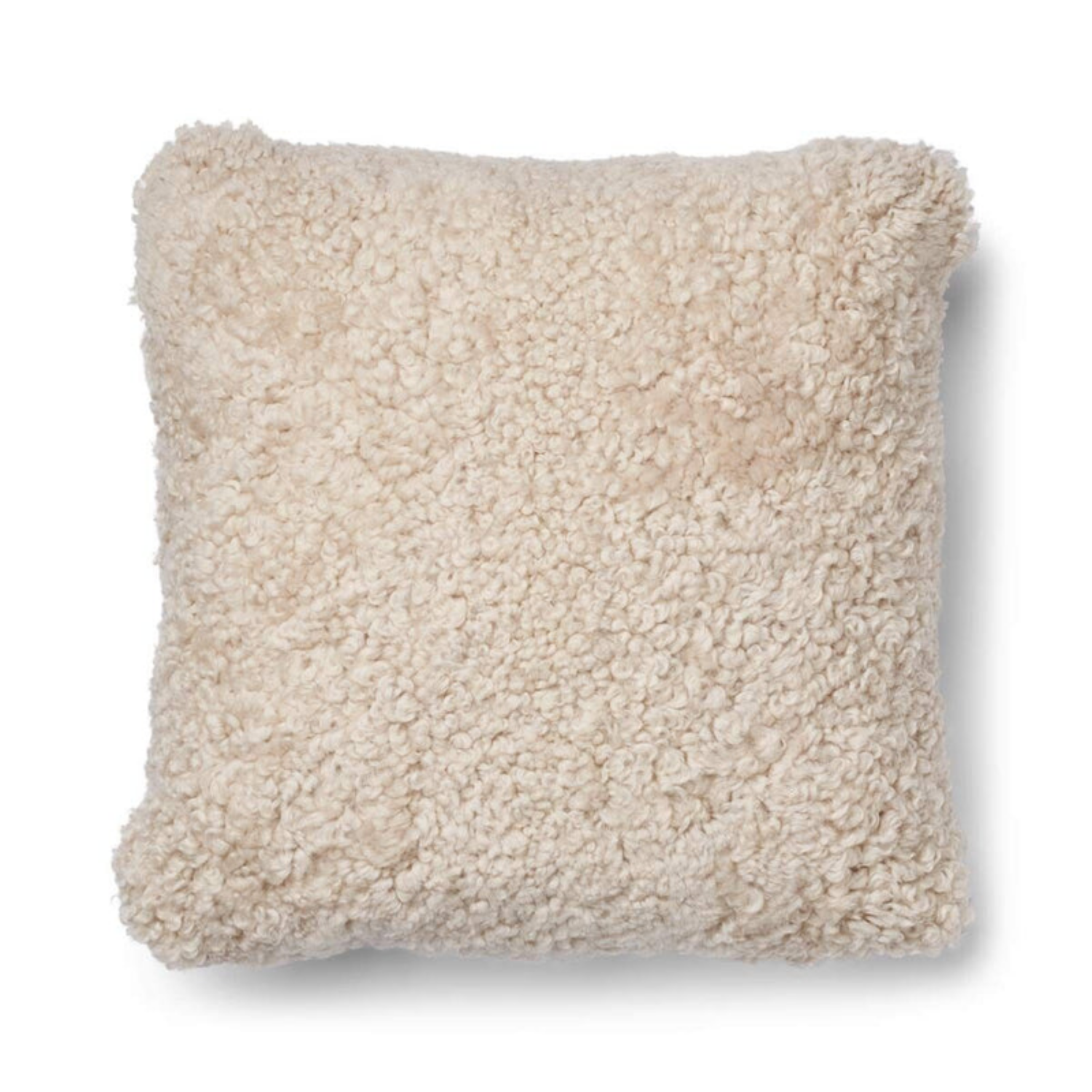 Astrid Reversible Sheepskin Toss Pillow - Beige/Pearl