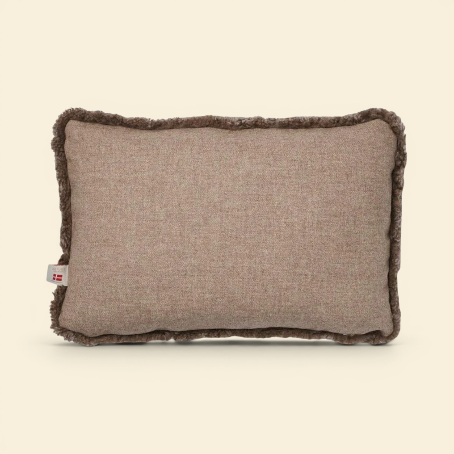 Astrid Reversible Sheepskin Kidney Toss Pillow - Beige/Taupe