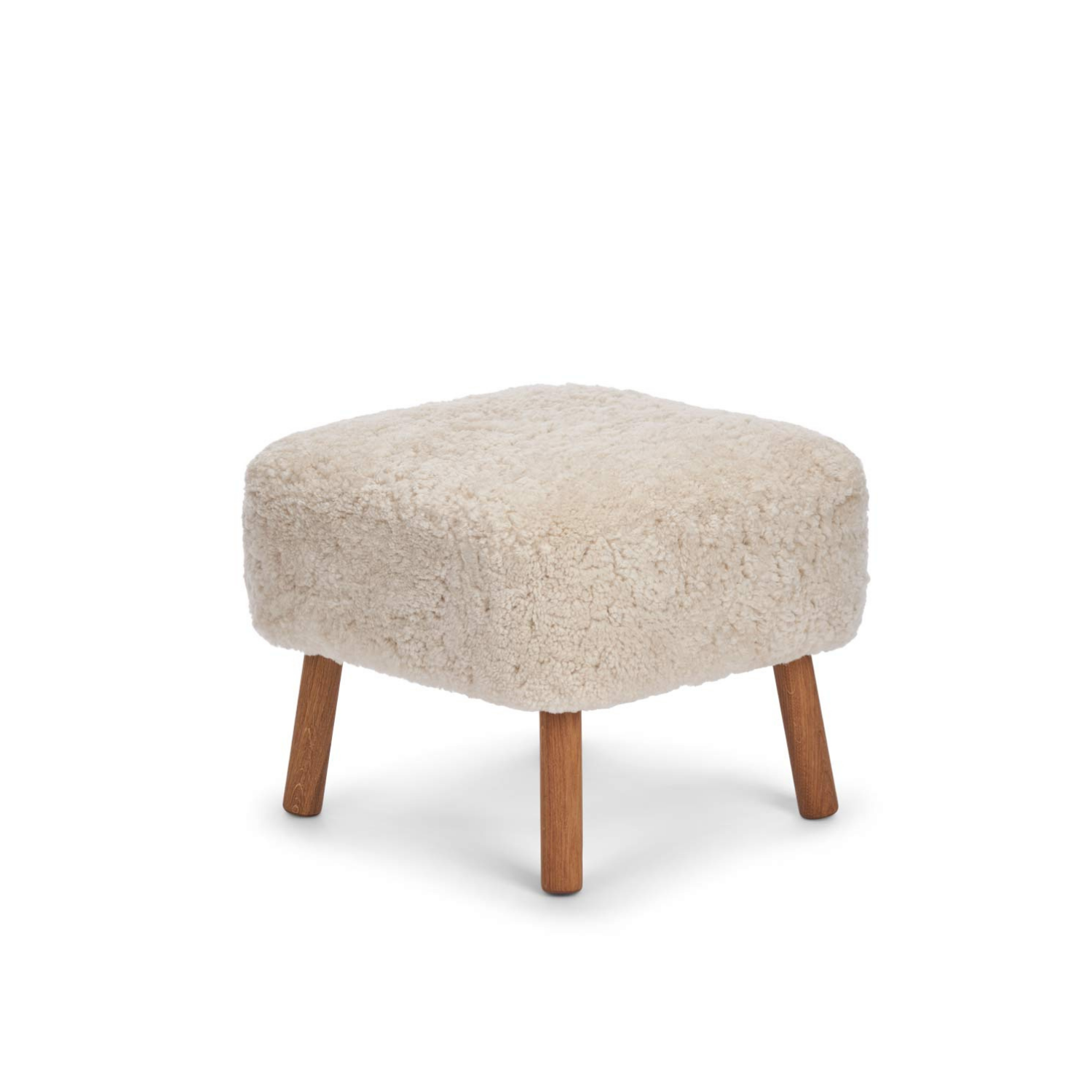 Arlberg Wool Sheepskin Ottoman - Pearl