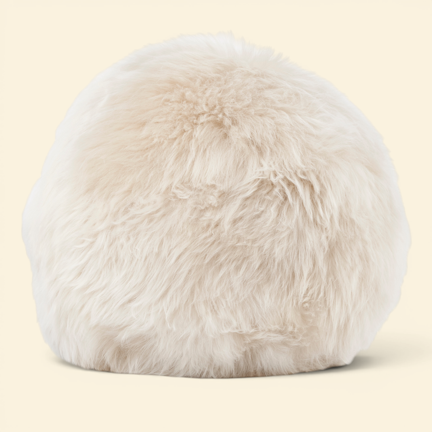 Oslo Orbits Sheepskin Long-Wool Toss Pillow -Linen