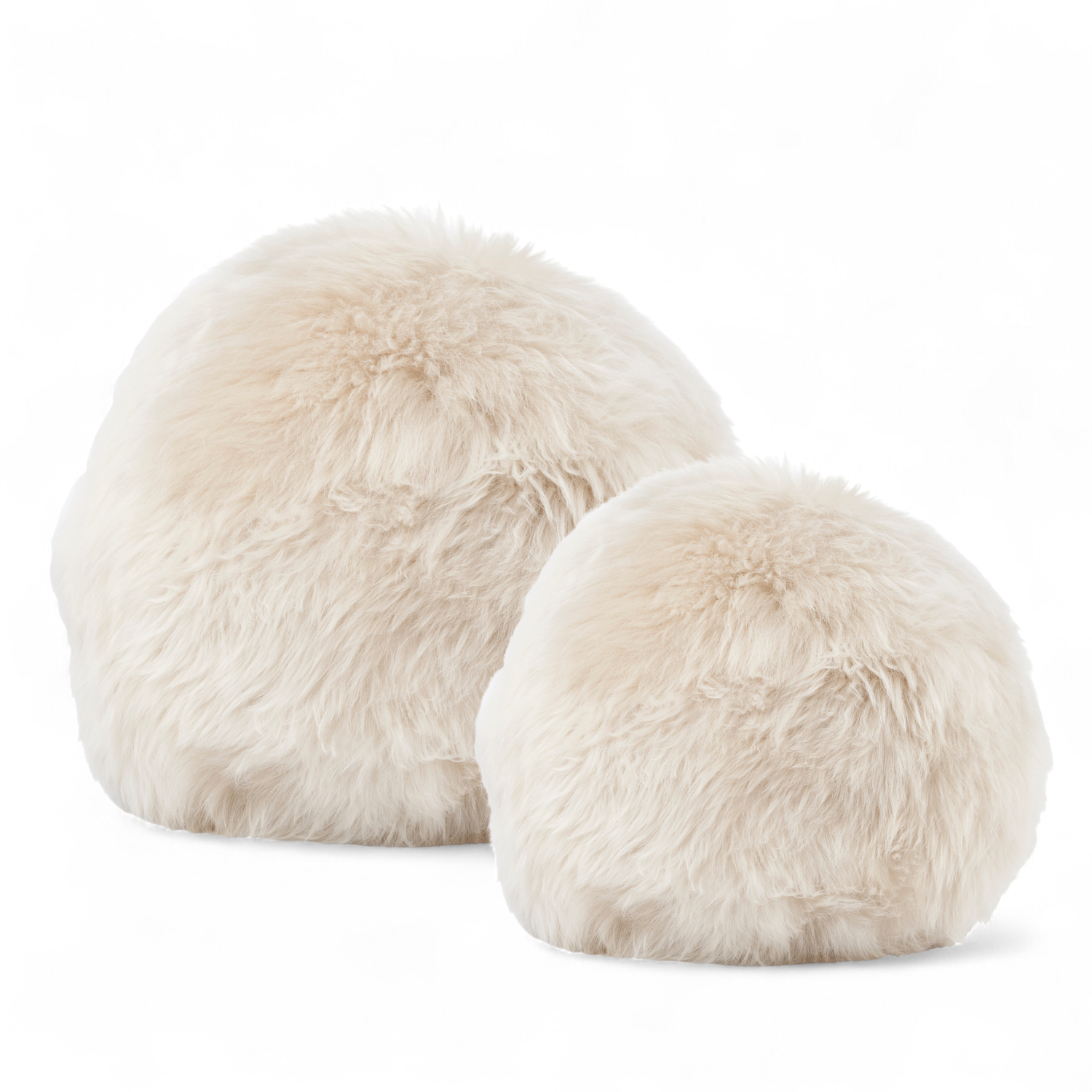 Oslo Orbits Sheepskin Long-Wool Toss Pillow -Linen