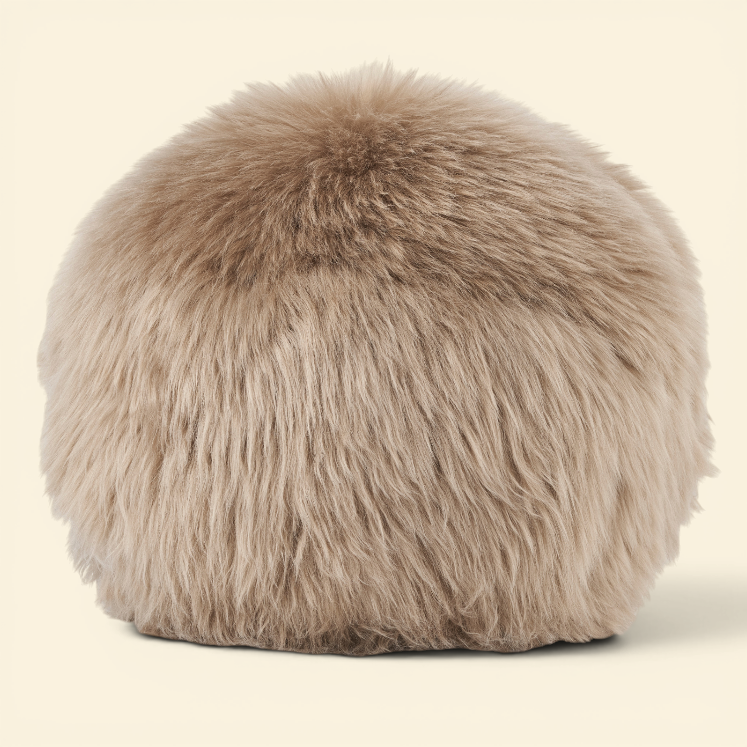 Oslo Orbits Sheepskin Long-Wool Toss Pillow - Taupe