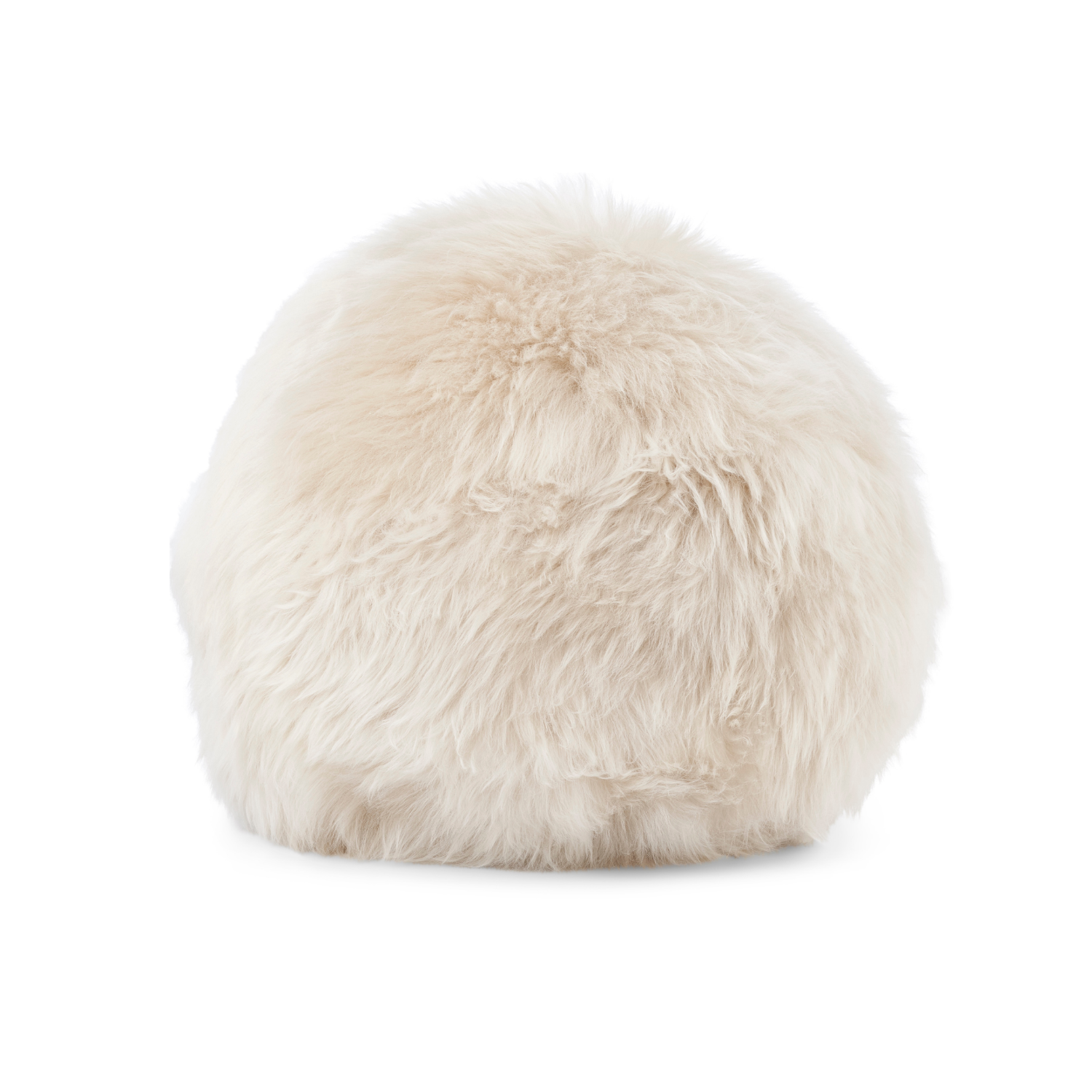 Oslo Orbits Sheepskin Long-Wool Toss Pillow -Linen