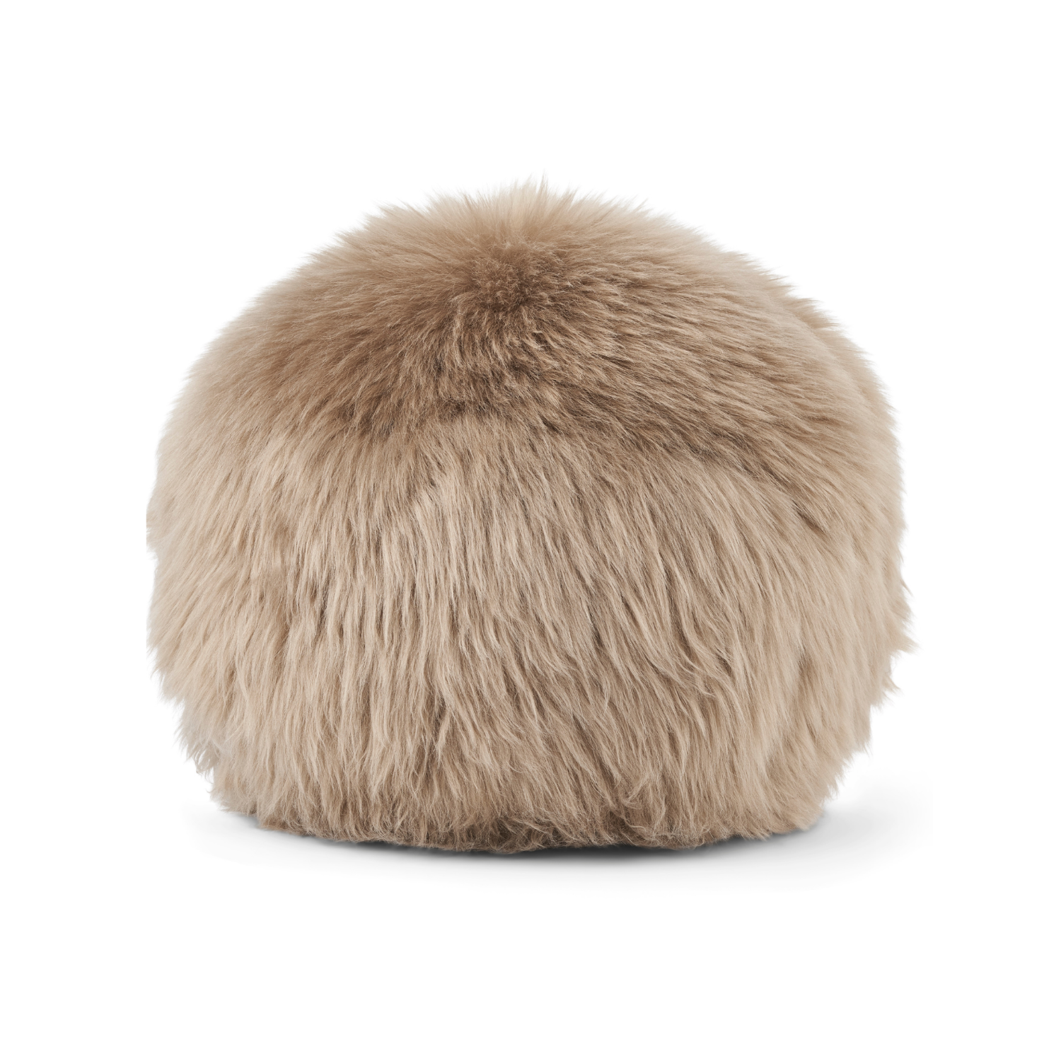 Oslo Orbits Sheepskin Long-Wool Toss Pillow - Taupe
