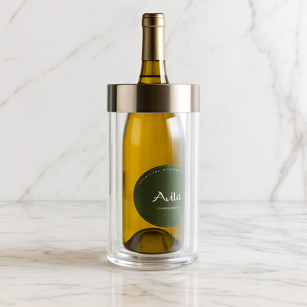 Acrylic Clear/Stainless Steel Wine Chiller