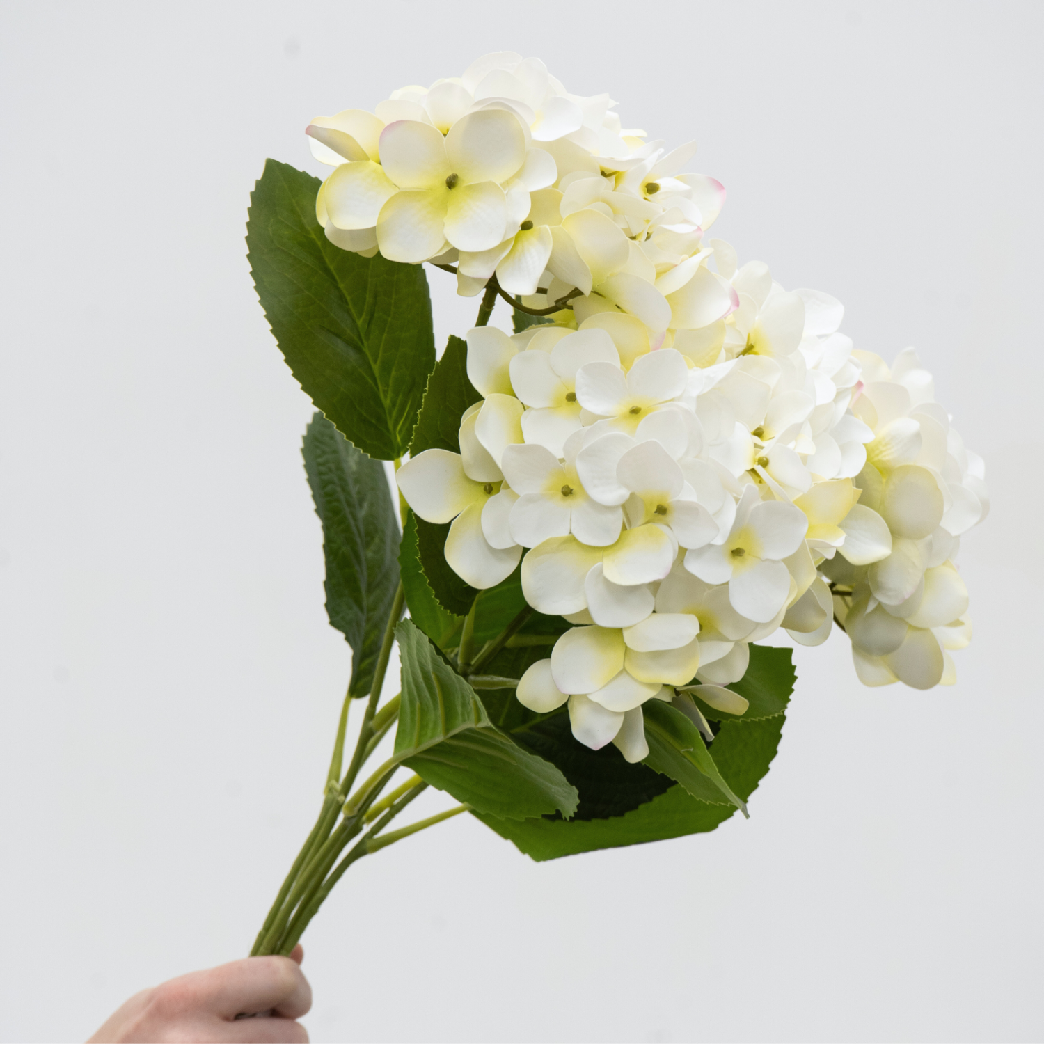 Artificial Hydrangea Bush - Cream/Yellow