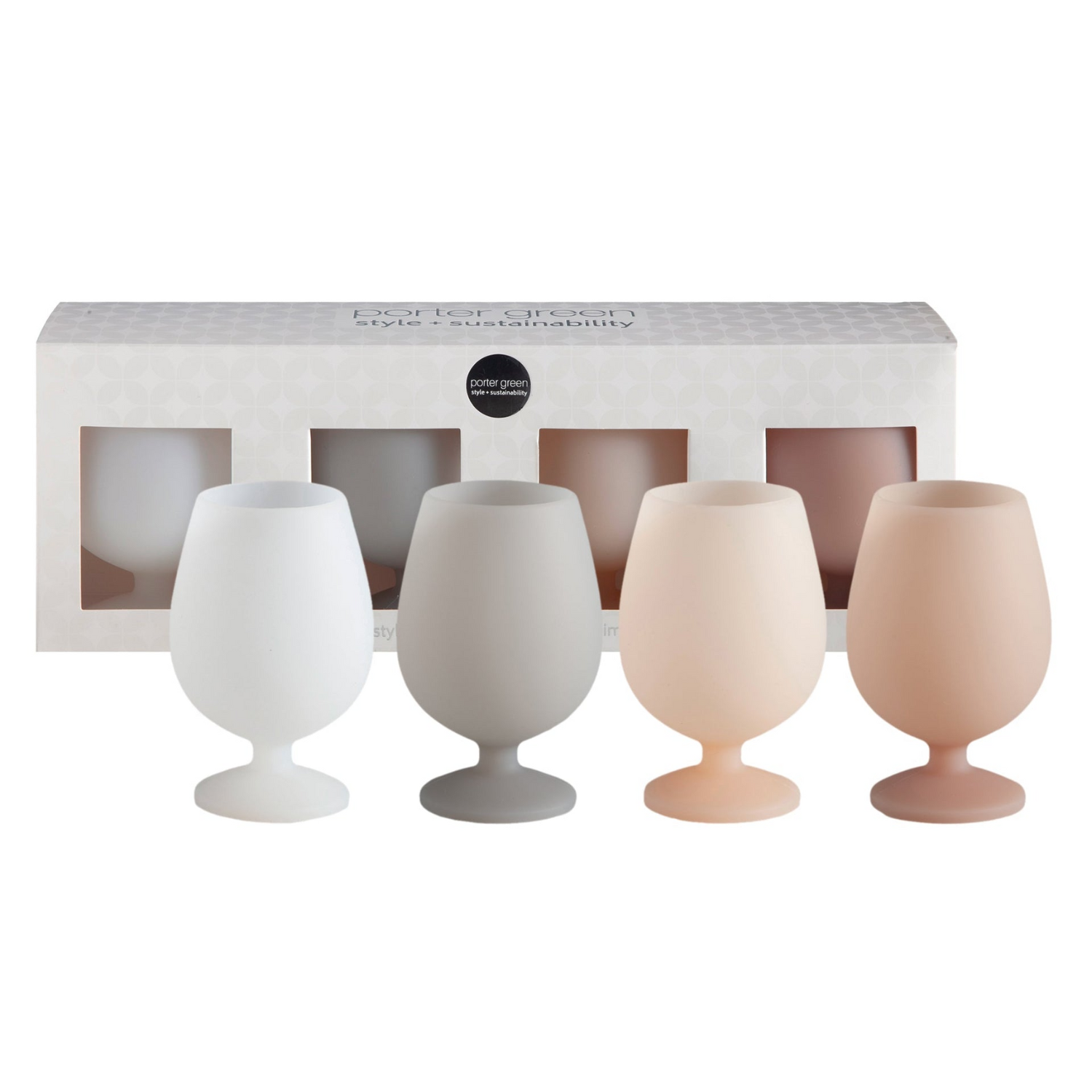 Pastel Unbreakable Silicon 8.6oz Wine Glasses (Set of 4)