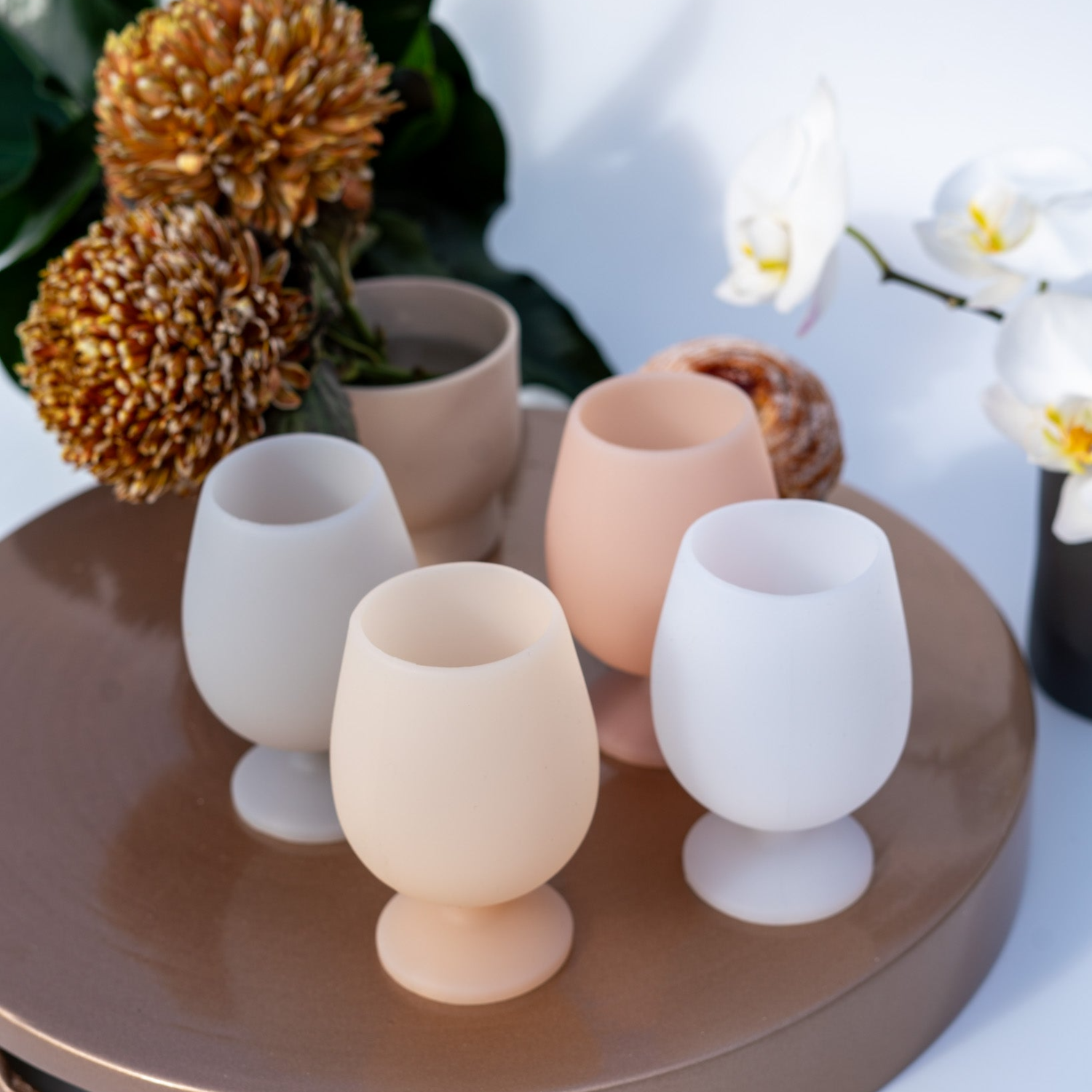 Pastel Unbreakable Silicon 8.6oz Wine Glasses (Set of 4)