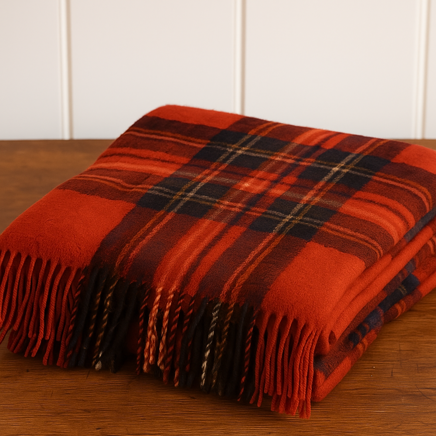 Highland Merino Wool Throw - Royal Stewart Tartan