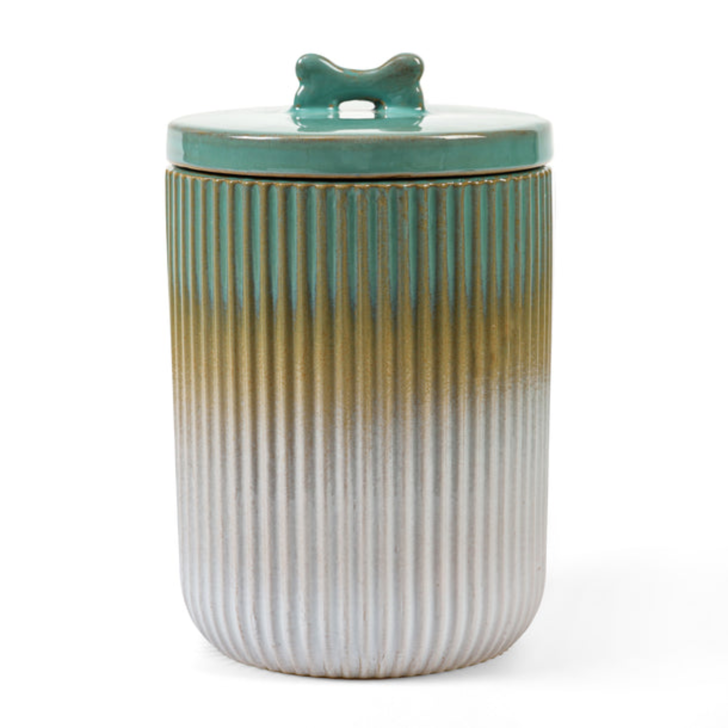 Pet Stoneware Green Treat Jar