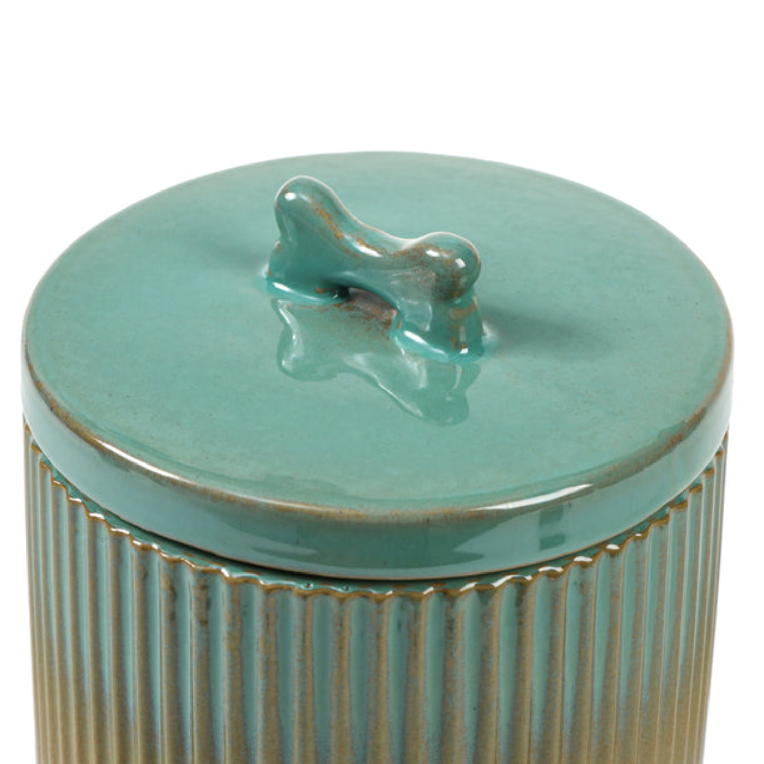 Pet Stoneware Green Treat Jar