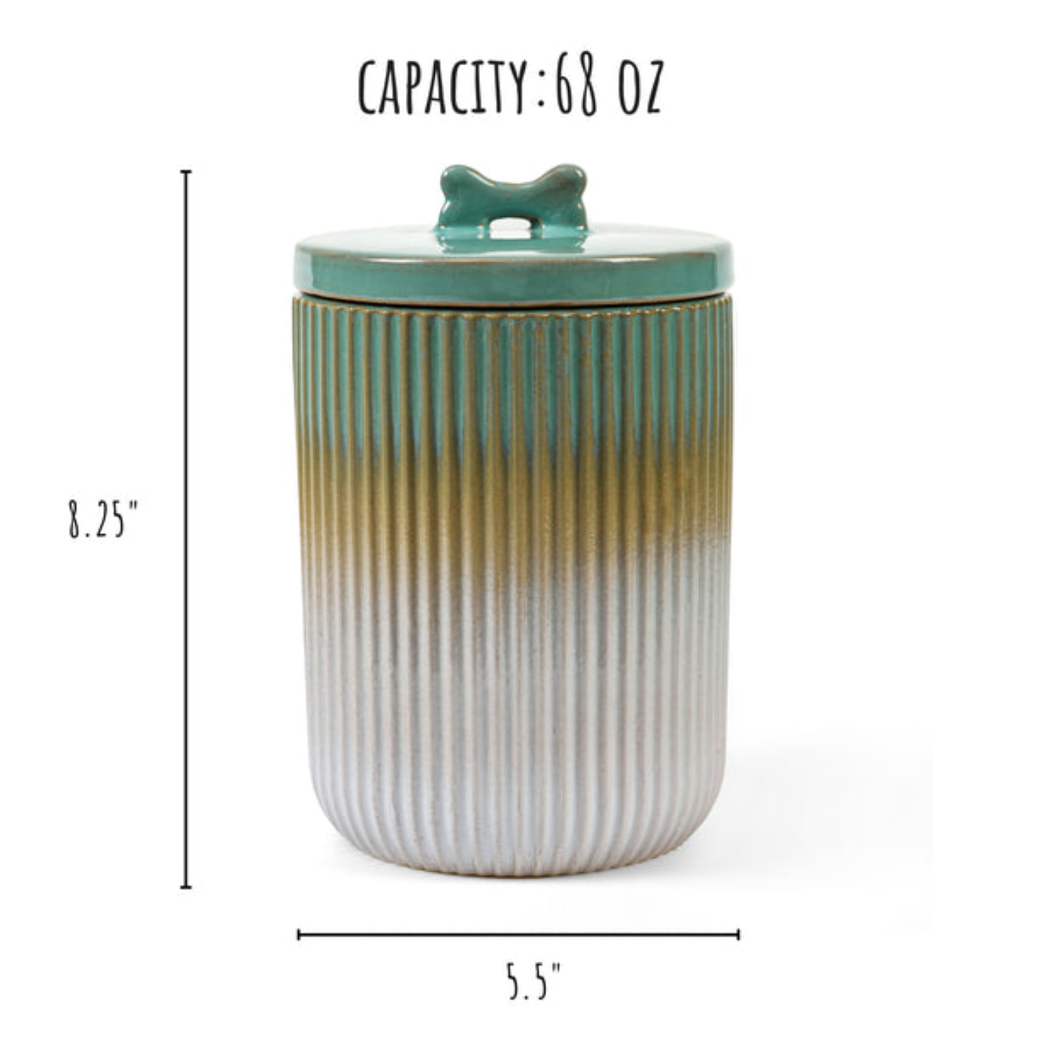 Pet Stoneware Green Treat Jar