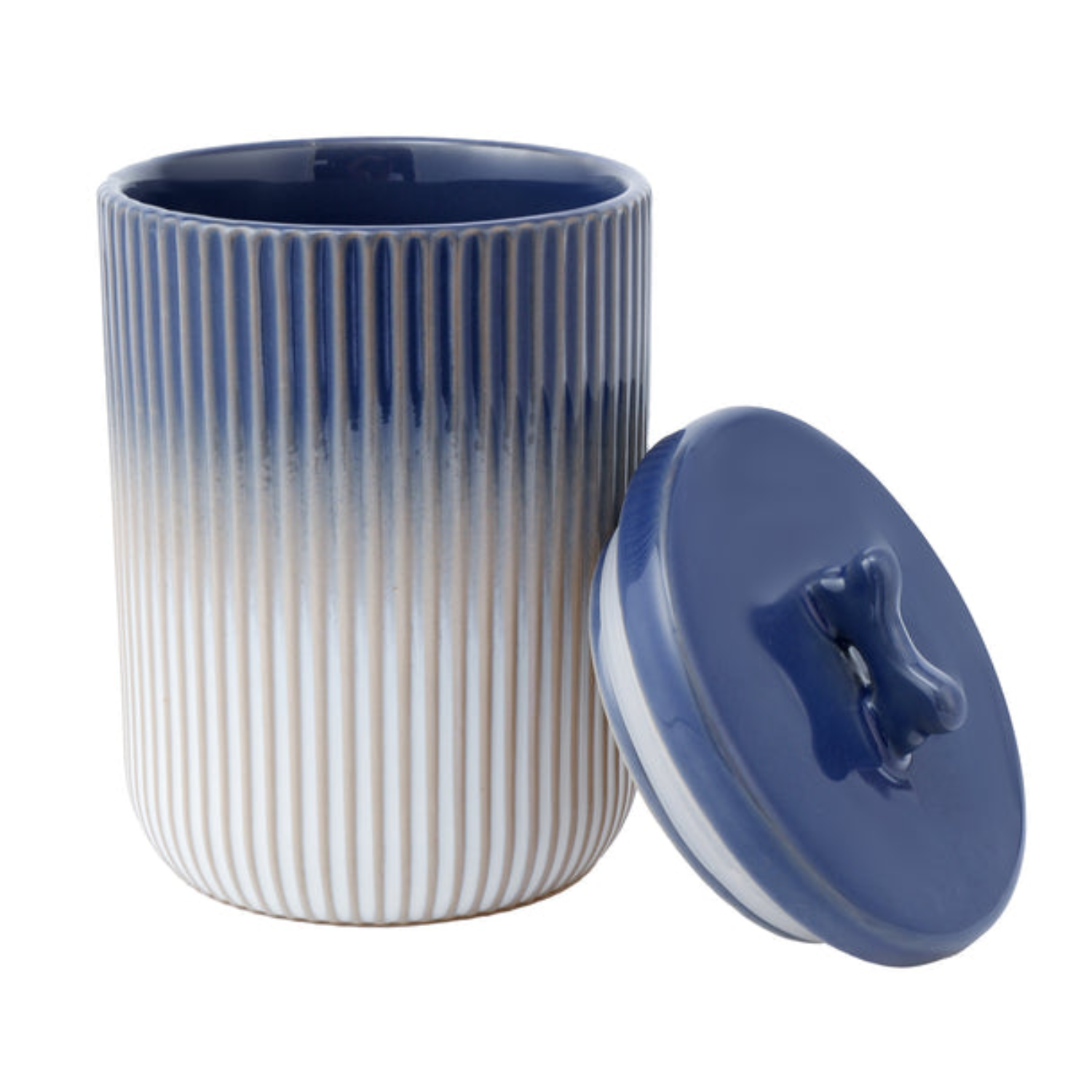 Pet Stoneware Blue Treat Jar