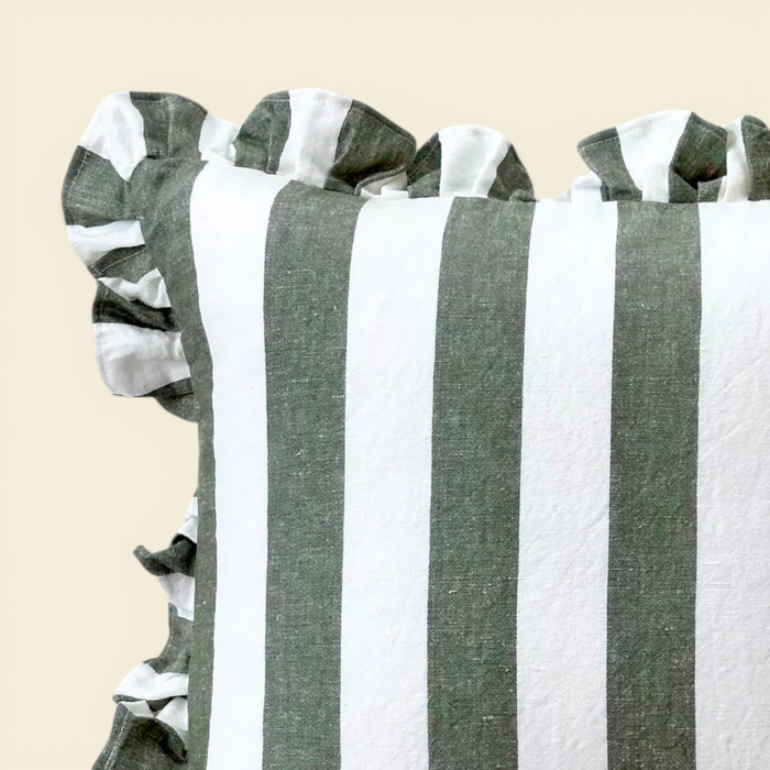 Ruffles Cabana Stripe Toss Pillow - Green