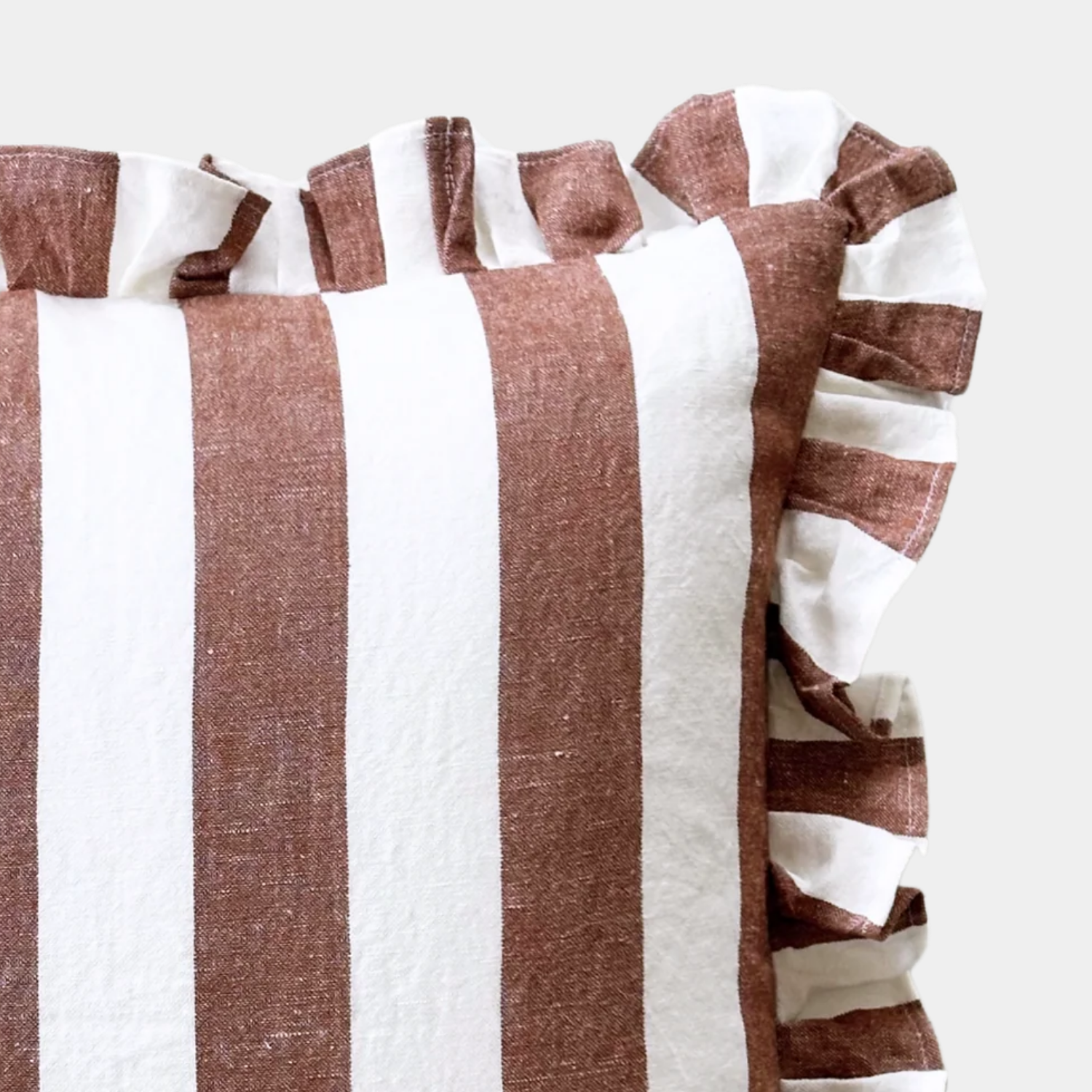 Ruffles Cabana Stripe Toss Pillow - Rust