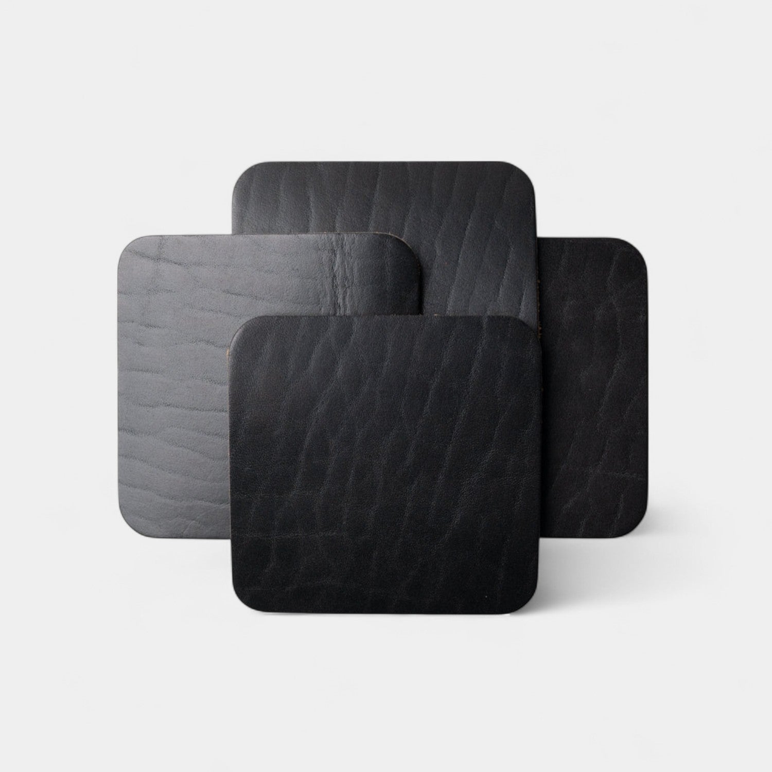 Leather Coasters (Set of 4) - Black