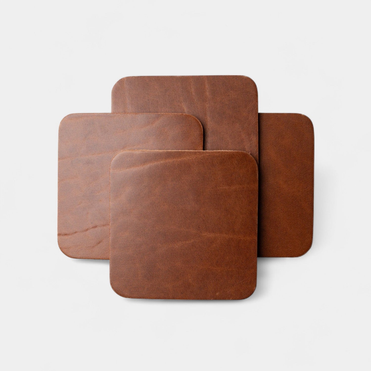 Leather Coasters (Set of 4) - Natural Brown