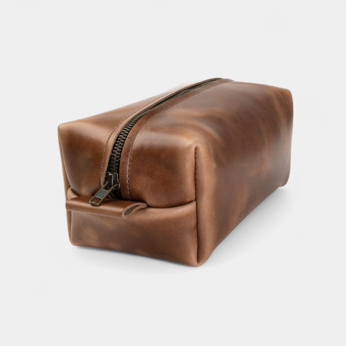 Leather Toiletry Bag - Natural Brown