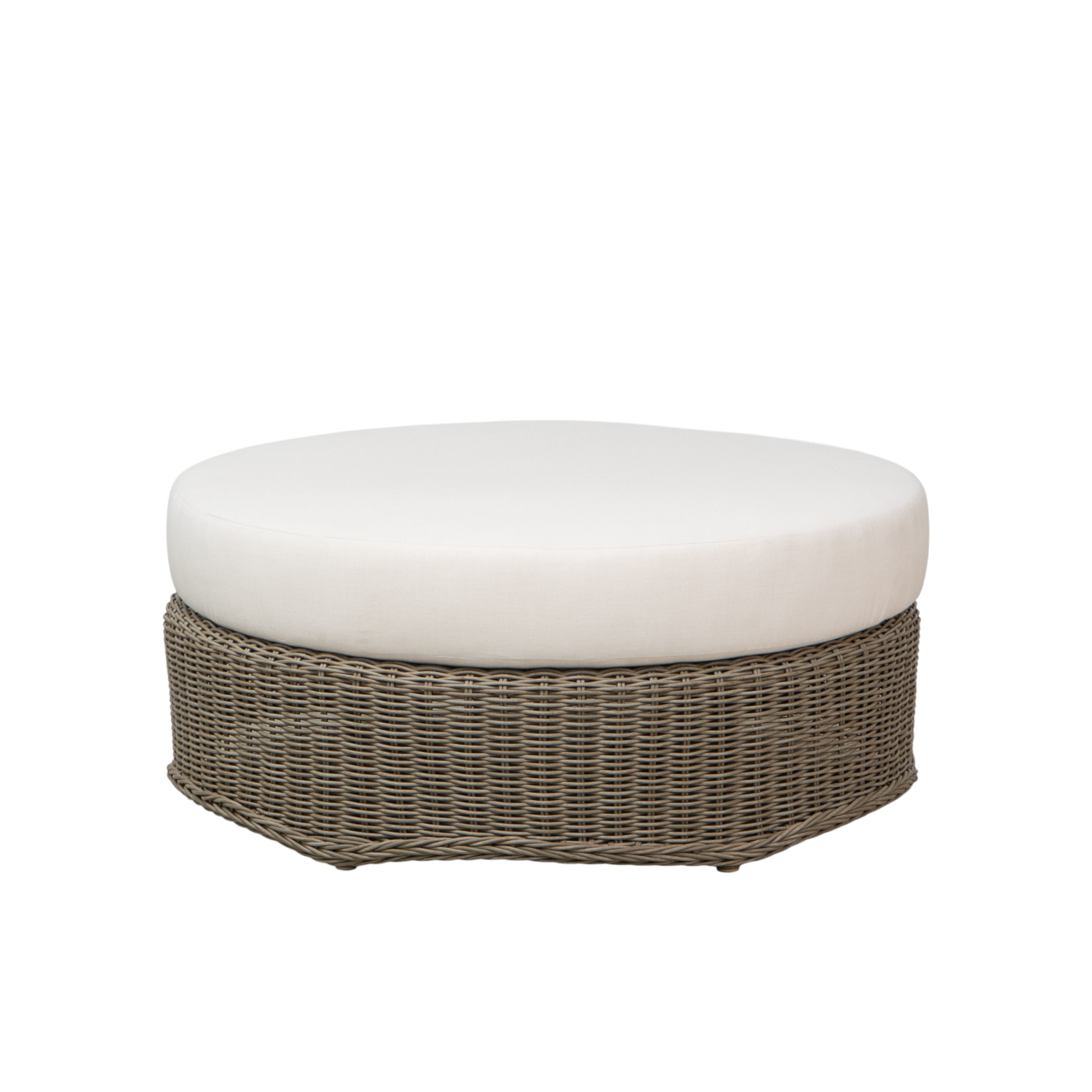 Coastal 42" Round Wicker Ottoman