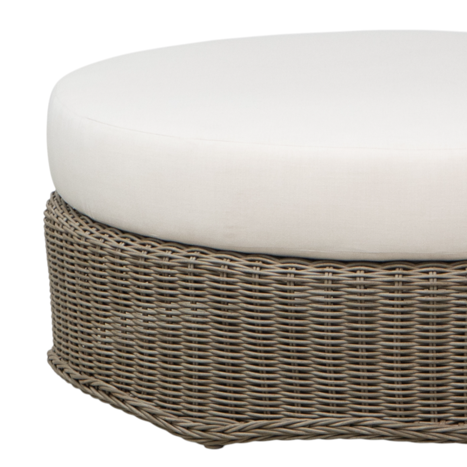 Coastal 42" Round Wicker Ottoman