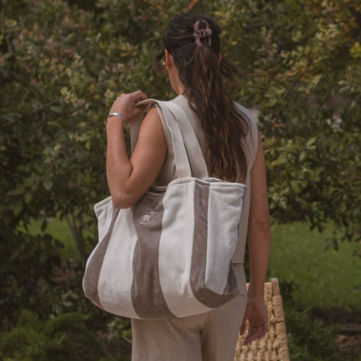 Marine Dark Sand Beach Tote