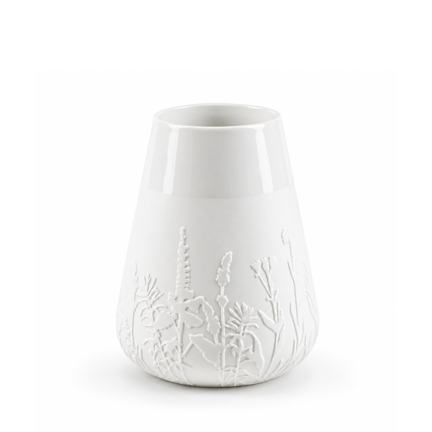Frosted White Porcelain Botanical Vase