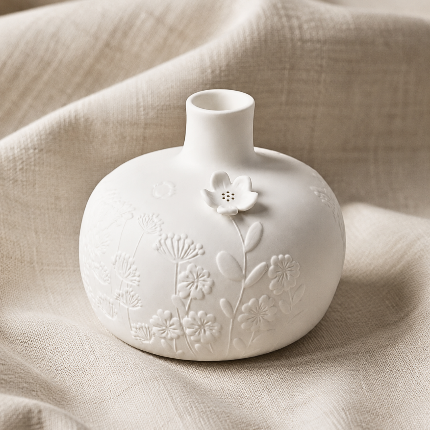 Frosted Porcelain Bloom Bud Vase