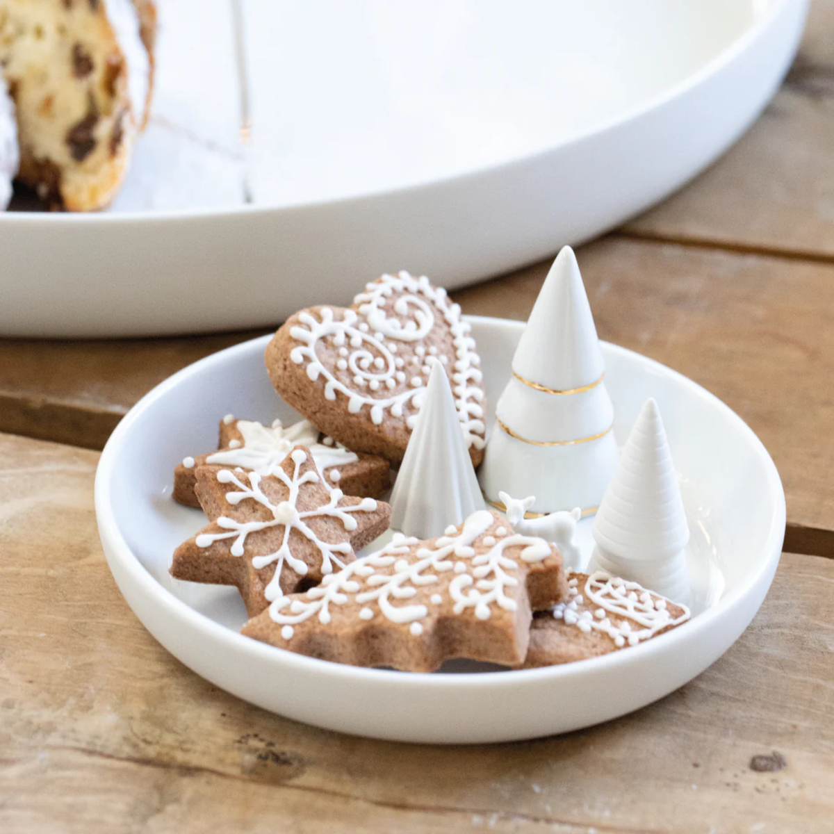 Frosted Porcelain Winter Forest Serving Dish