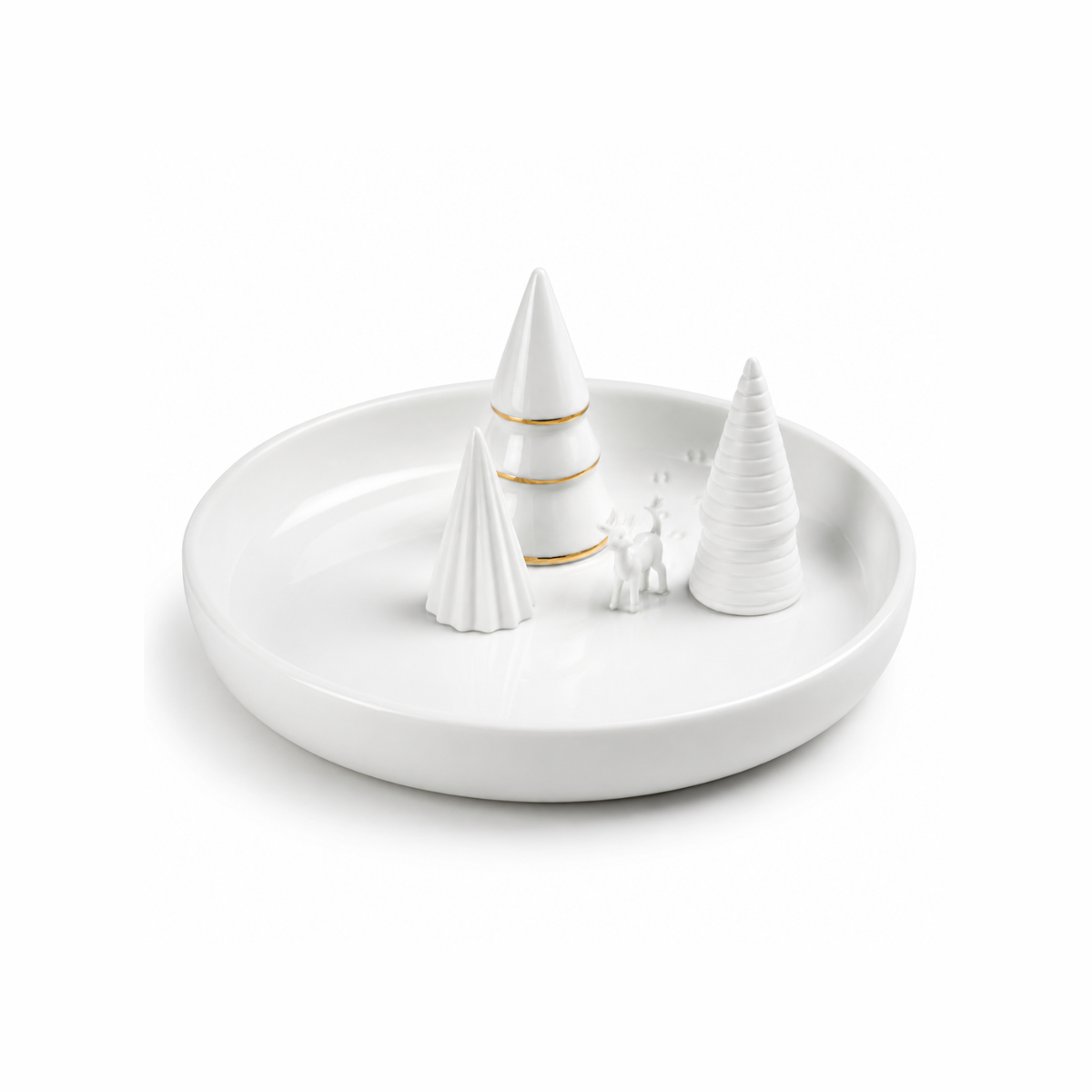 Frosted Porcelain Winter Forest Serving Dish
