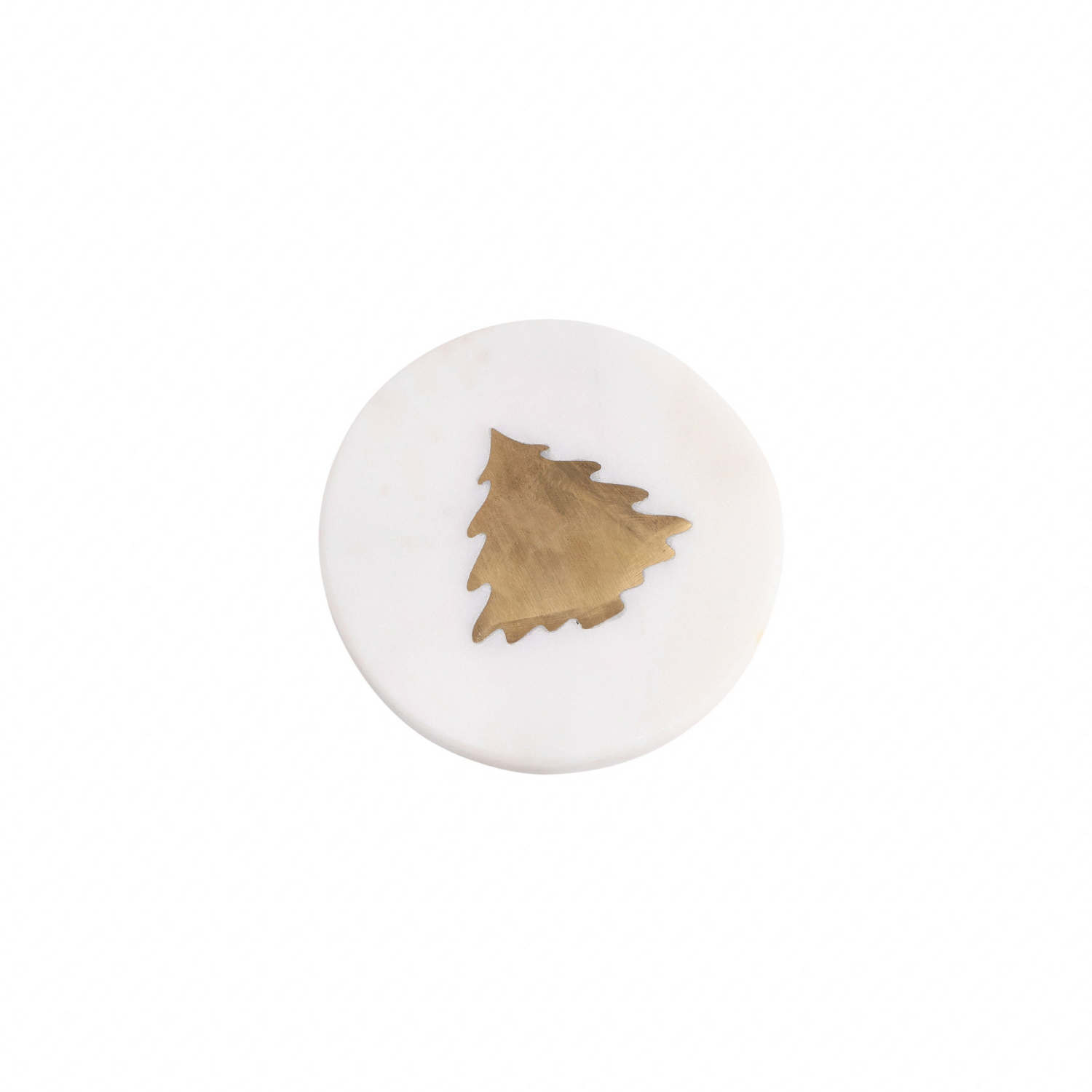 Golden Festive Tree Marble Coasters