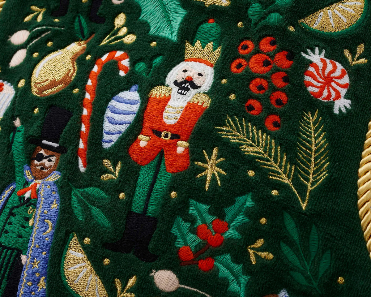 Embroidered Nutcracker Stocking