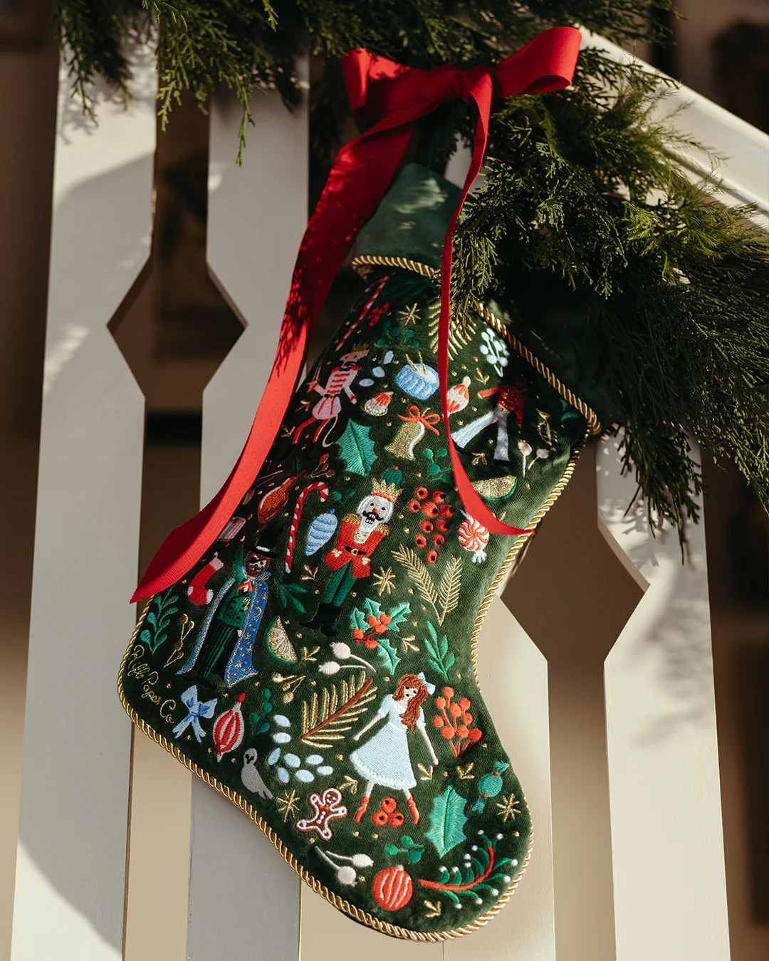Embroidered Nutcracker Stocking