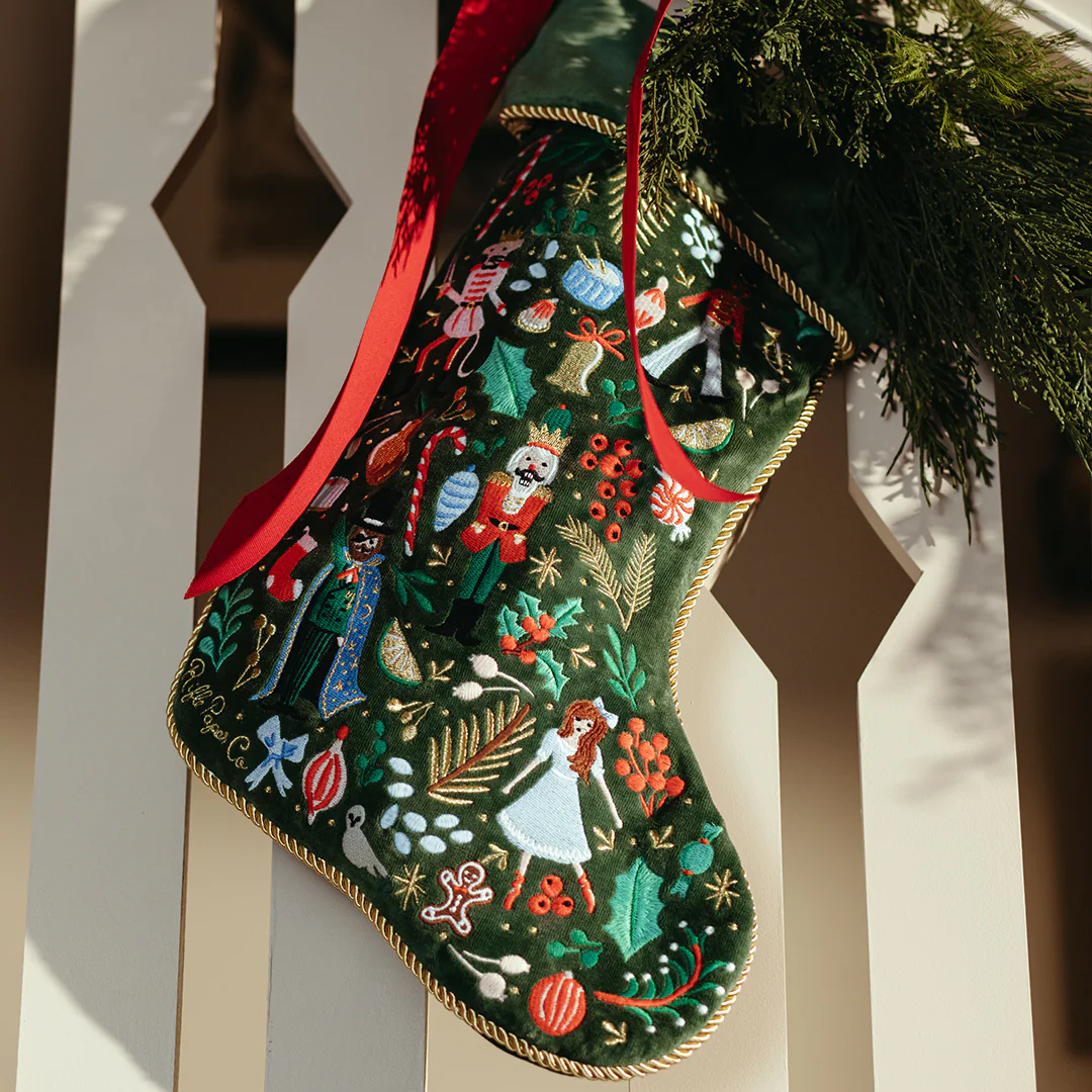 Embroidered Nutcracker Stocking