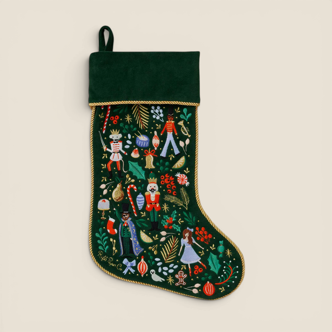 Embroidered Nutcracker Stocking