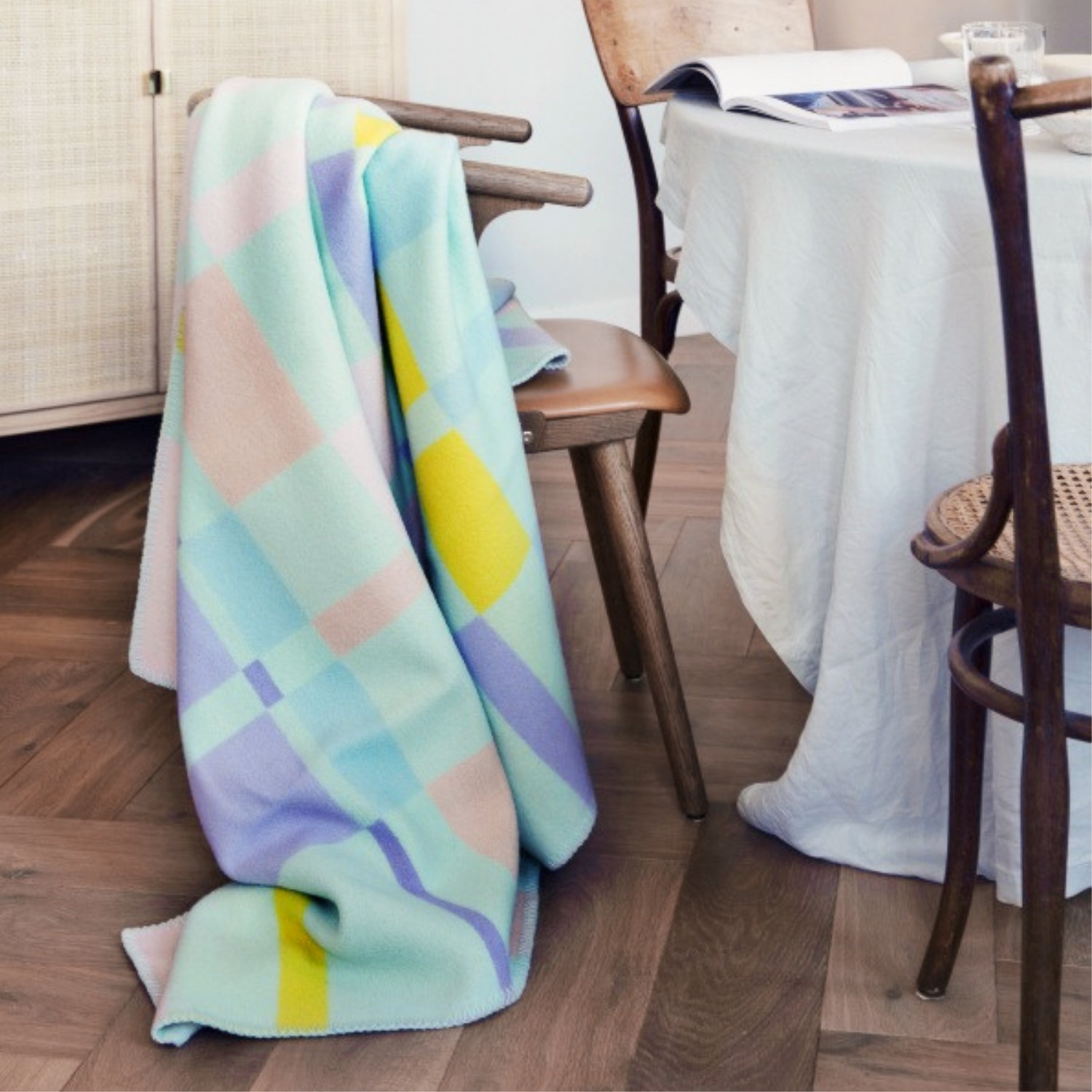 Norwegian Wool Pastel Mosaic Throw