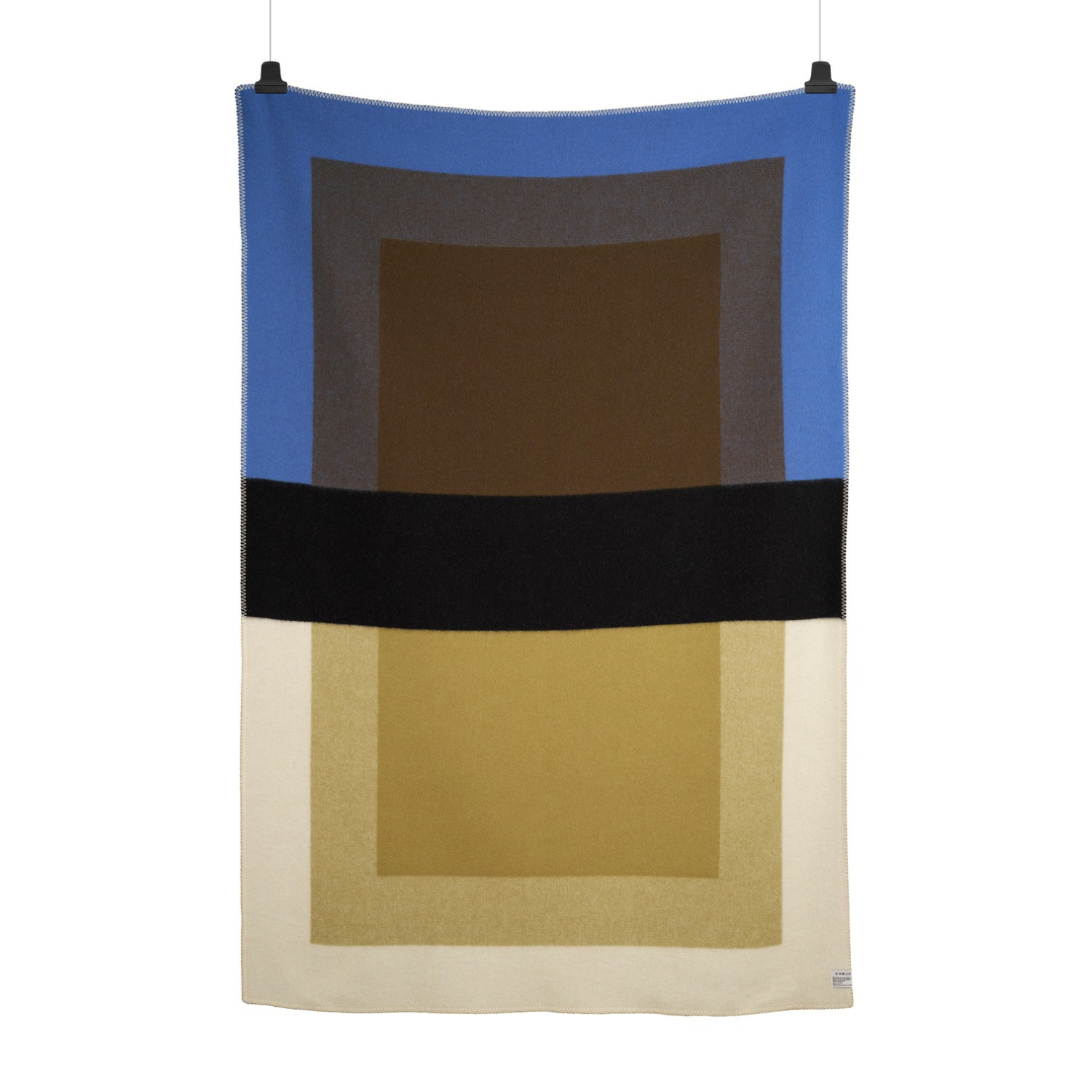 Norwegian Belt Wool Throw Blanket - Olive
