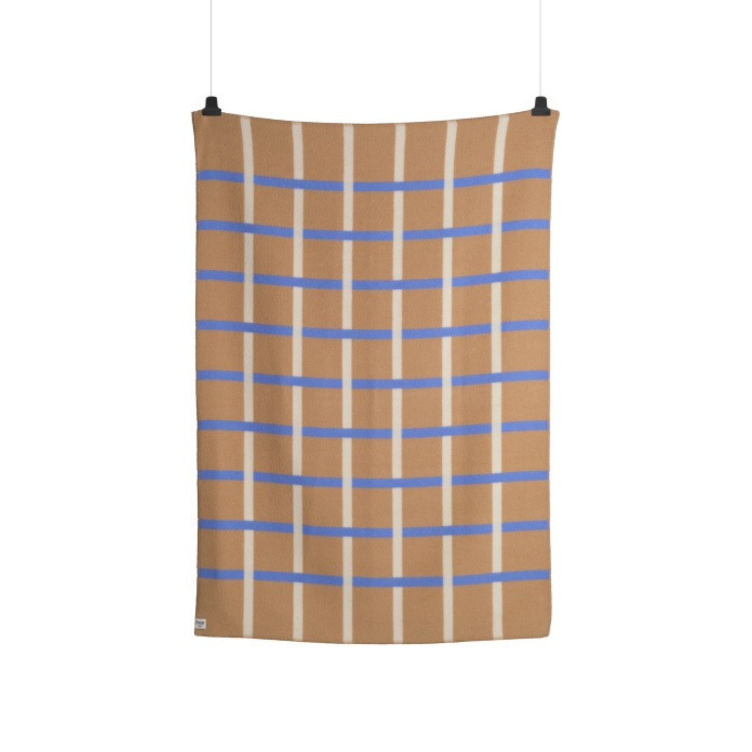 Norwegian Wool Taupe Check Throw Blanket