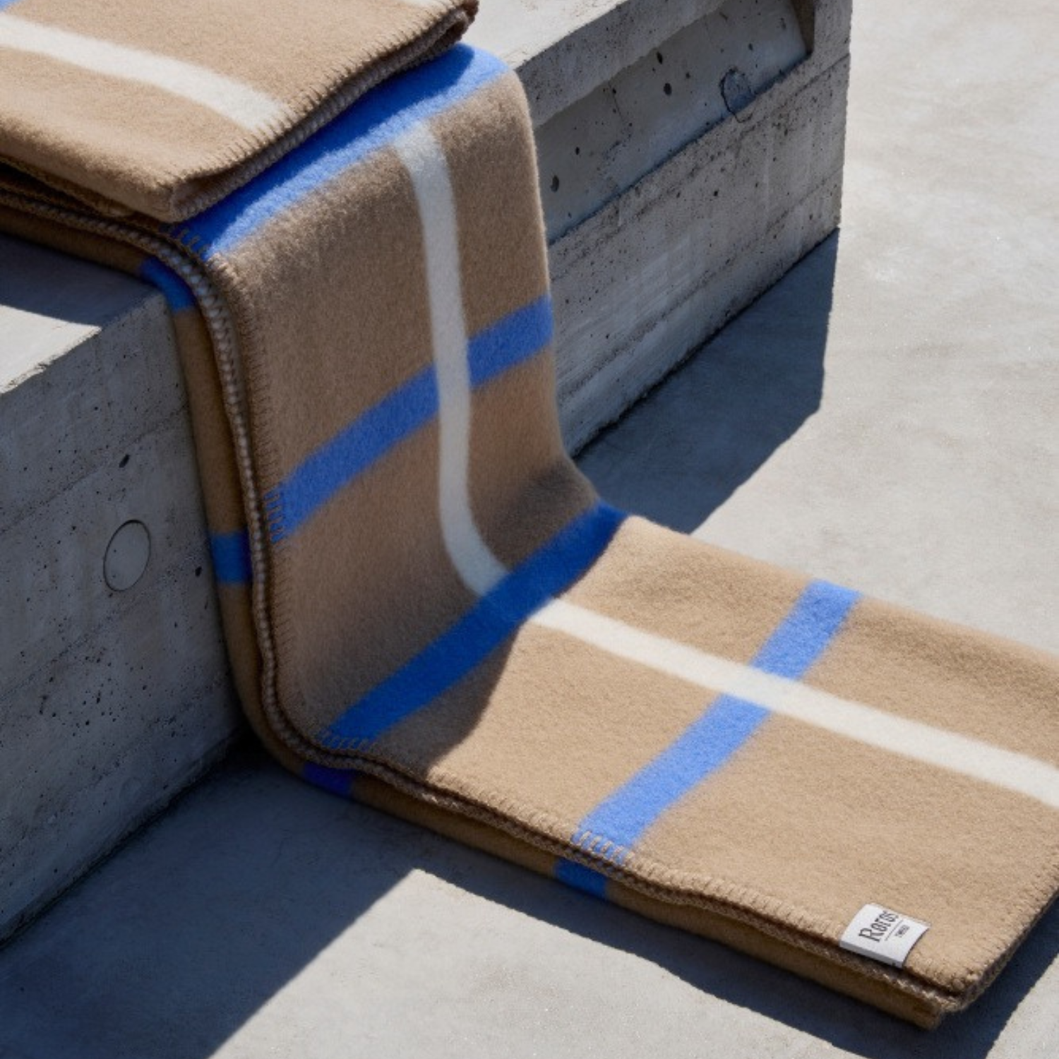 Norwegian Wool Taupe Check Throw Blanket