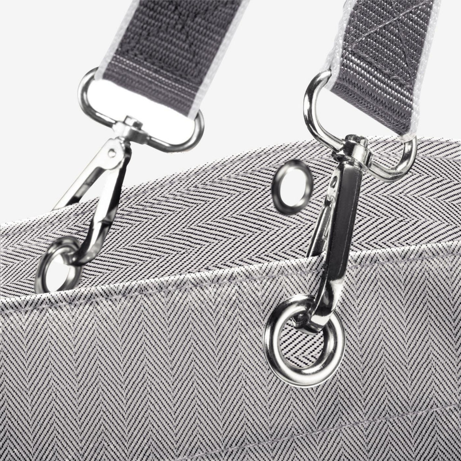 Herringbone/Grey Travel Tote