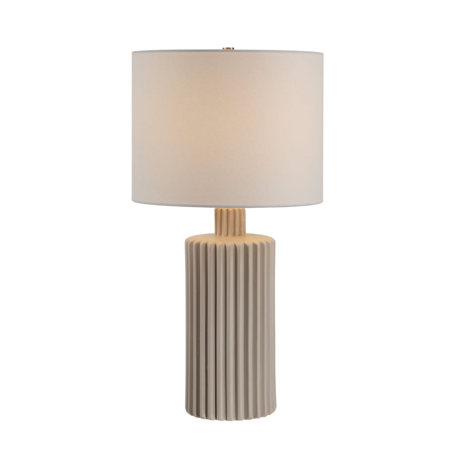 Fluted Ceramic Table Lamp- Glazed Beige